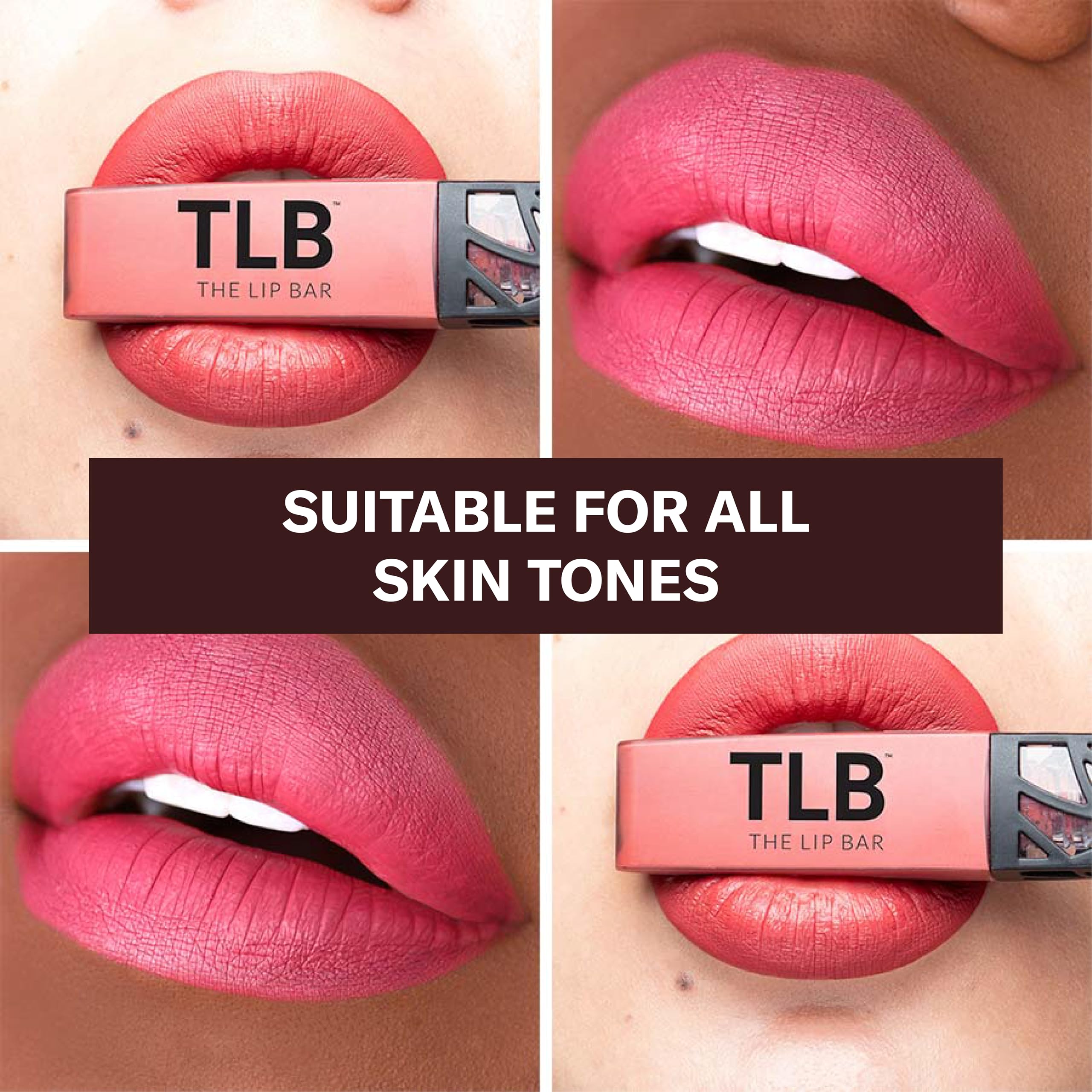 The Lip Bar Unimpressed échantillon sur peau révèle une teinte chocolat rouge brun chaude.