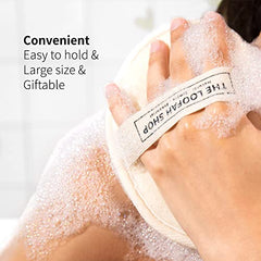 The Loofah Shop – anse élastique pour une douche sûre et facile.