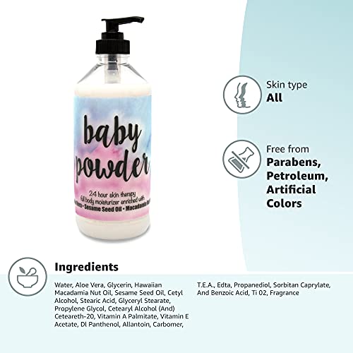 Non-greasy absorption of The Lotion Company lotion leaves skin silky and clean.