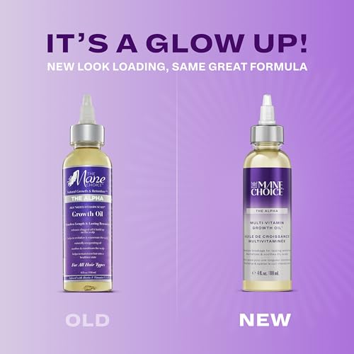 The Mane Choice Alpha Multi-Vitamin Scalp Growth Oil, massage du cuir chevelu pour revitaliser.