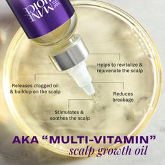 Texture légère de The Mane Choice Alpha Multi-Vitamin Scalp Growth Oil, pénètre rapidement.