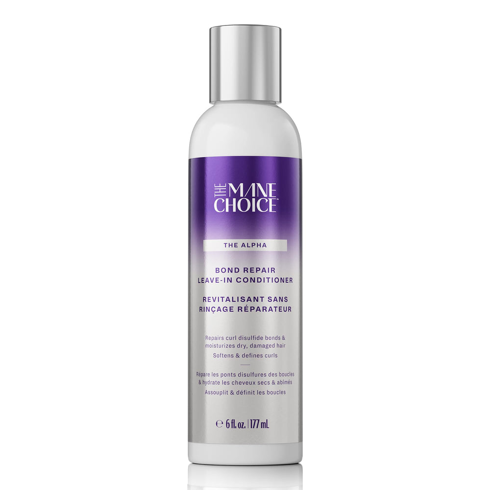 The Mane Choice Alpha Recoil Bond Repair Leave-In: bouteille 6oz, réparation et éclat des boucles.