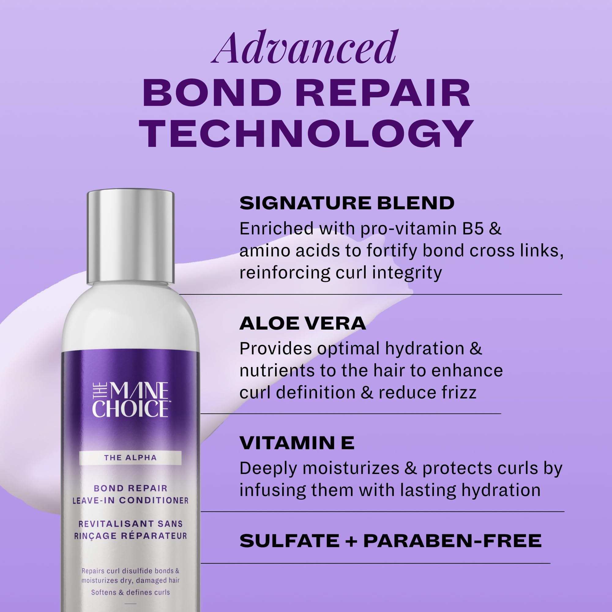 The Mane Choice Alpha Recoil Leave-In: Aloe Vera et vitamine E hydratent durablement.