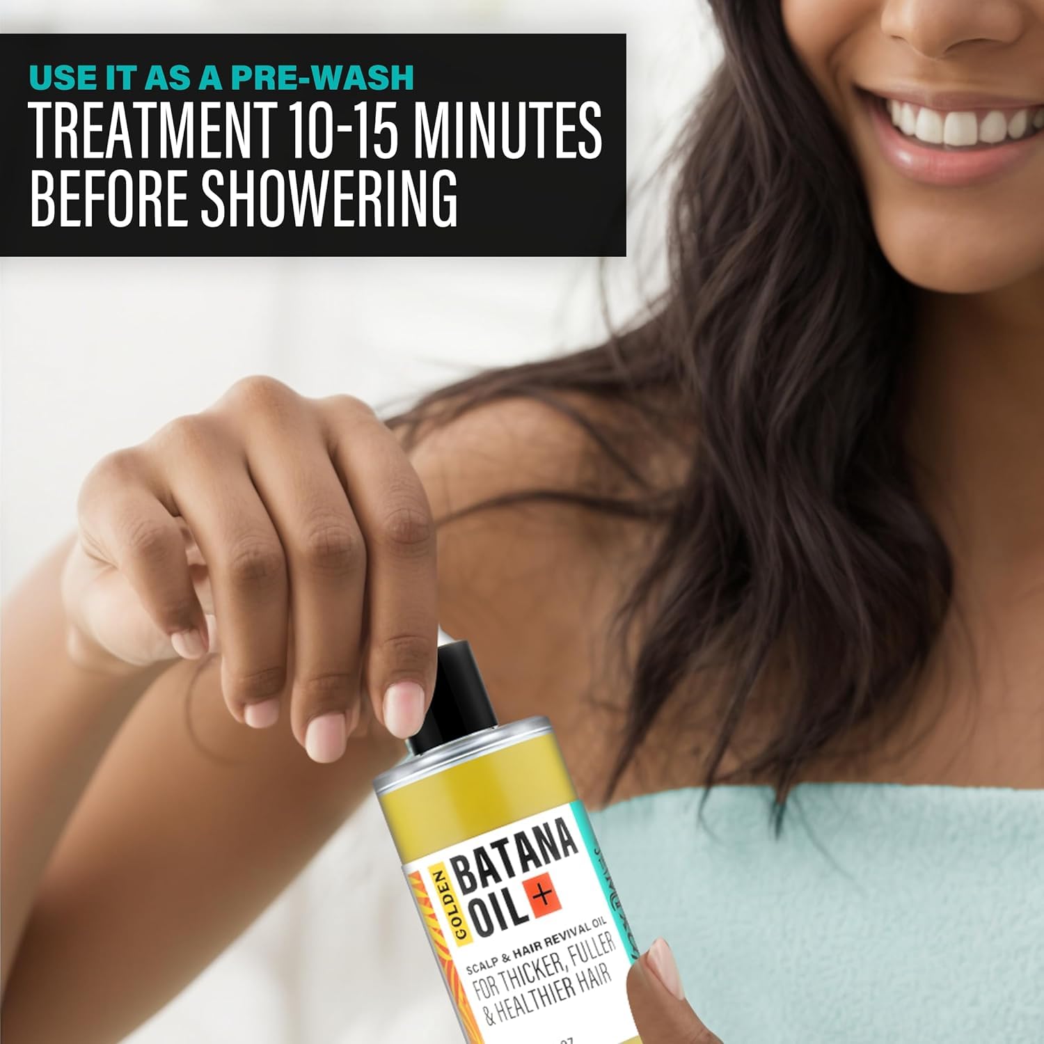 The-Mix-Up Golden Batana Oil — routine capillaire quotidienne pour cheveux sains et brillants.