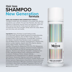 The Mossi London Shampoing – étiquette révèle Biotine et Procapil, soin ciblé
