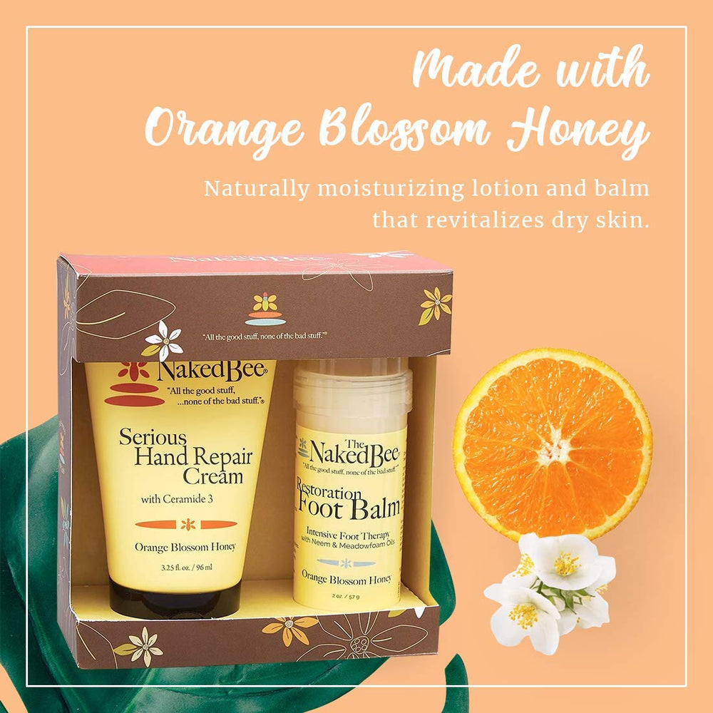 Baume pieds The Naked Bee au miel d’oranger, roll-on pratique pour callosités.