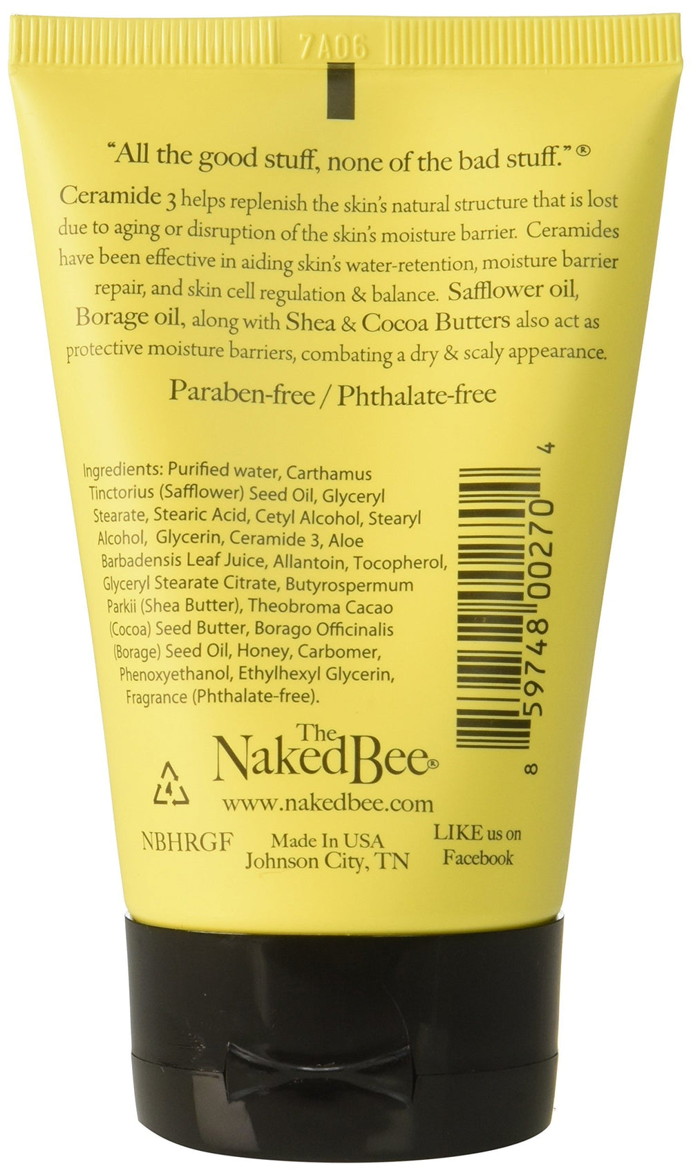 The Naked Bee Crème Mains texture riche, idéale pour peaux sèches.