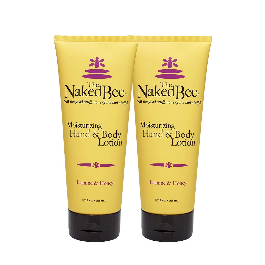 The Naked Bee Jasmine & Honey, bouteille hydratante pour mains et corps, parfum floral doux.