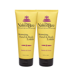 The Naked Bee Jasmine & Honey, bouteille hydratante pour mains et corps, parfum floral doux.