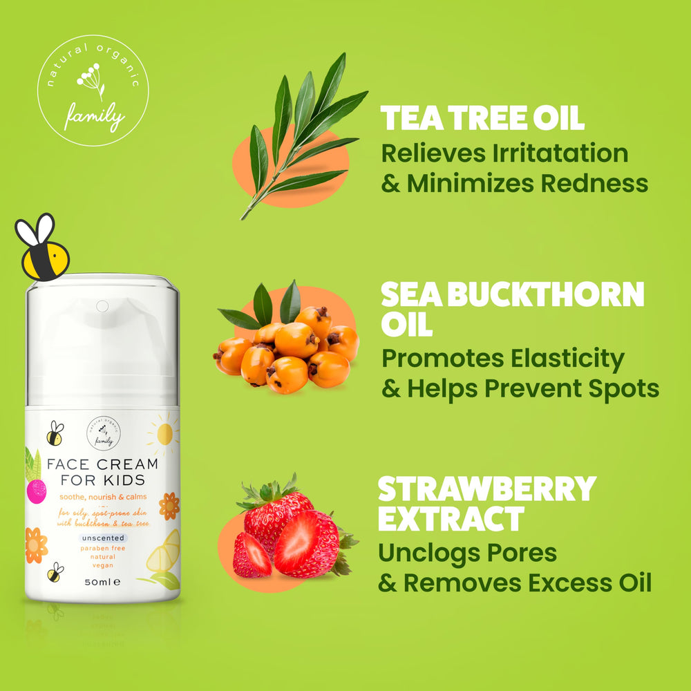 The Natural and Organic Family Ingrédients sans parfum pour peaux sensibles.