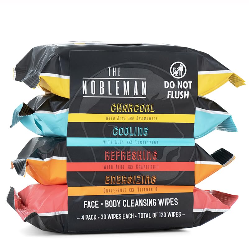 Lingettes The Nobleman charbon: nettoie visage et corps avec fraîcheur.