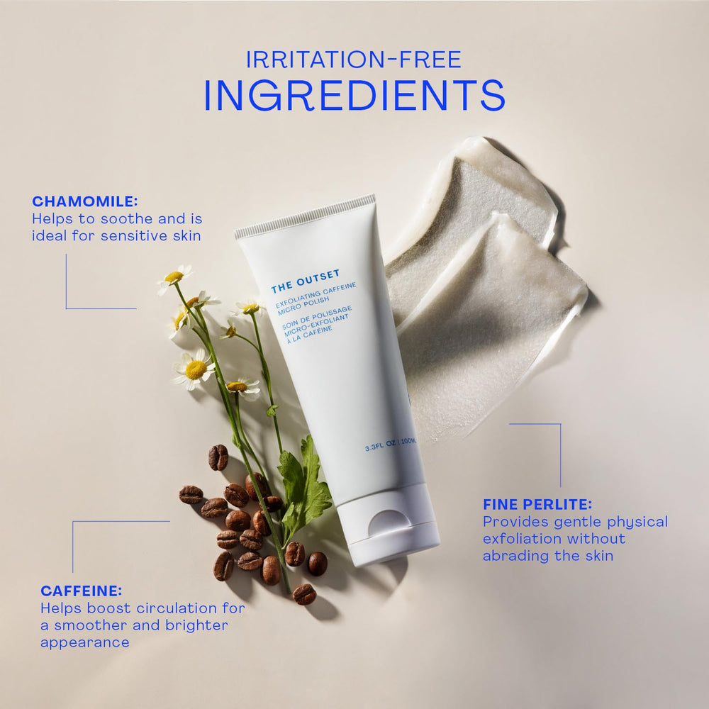 The Outset formulation sans parfum, adaptée à tous les types de peau sensibles.