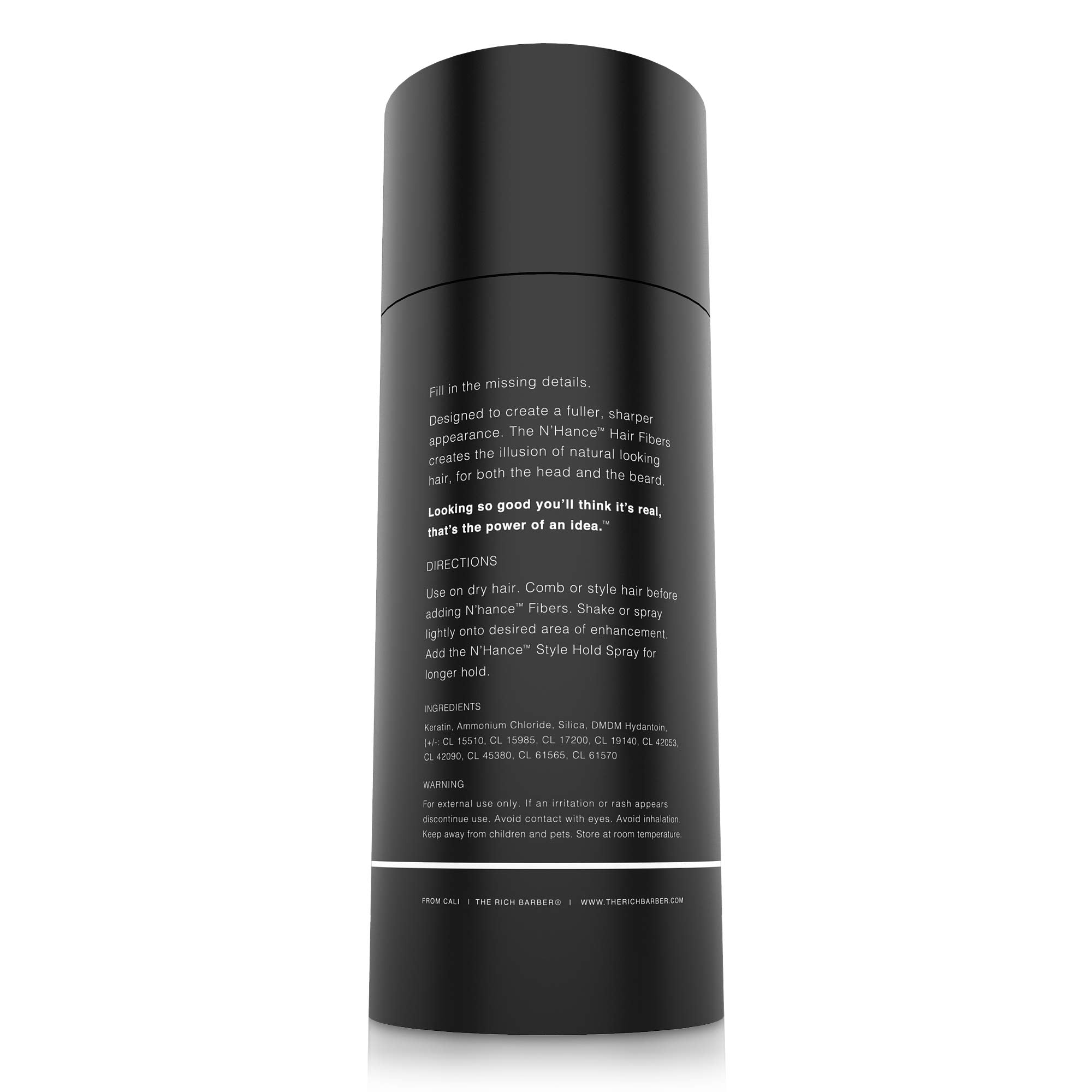 The Rich Barber N’Hance finition naturelle – effet dense sur barbe et cheveux.