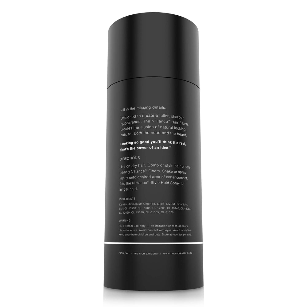 The Rich Barber N’Hance finition naturelle – effet dense sur barbe et cheveux.