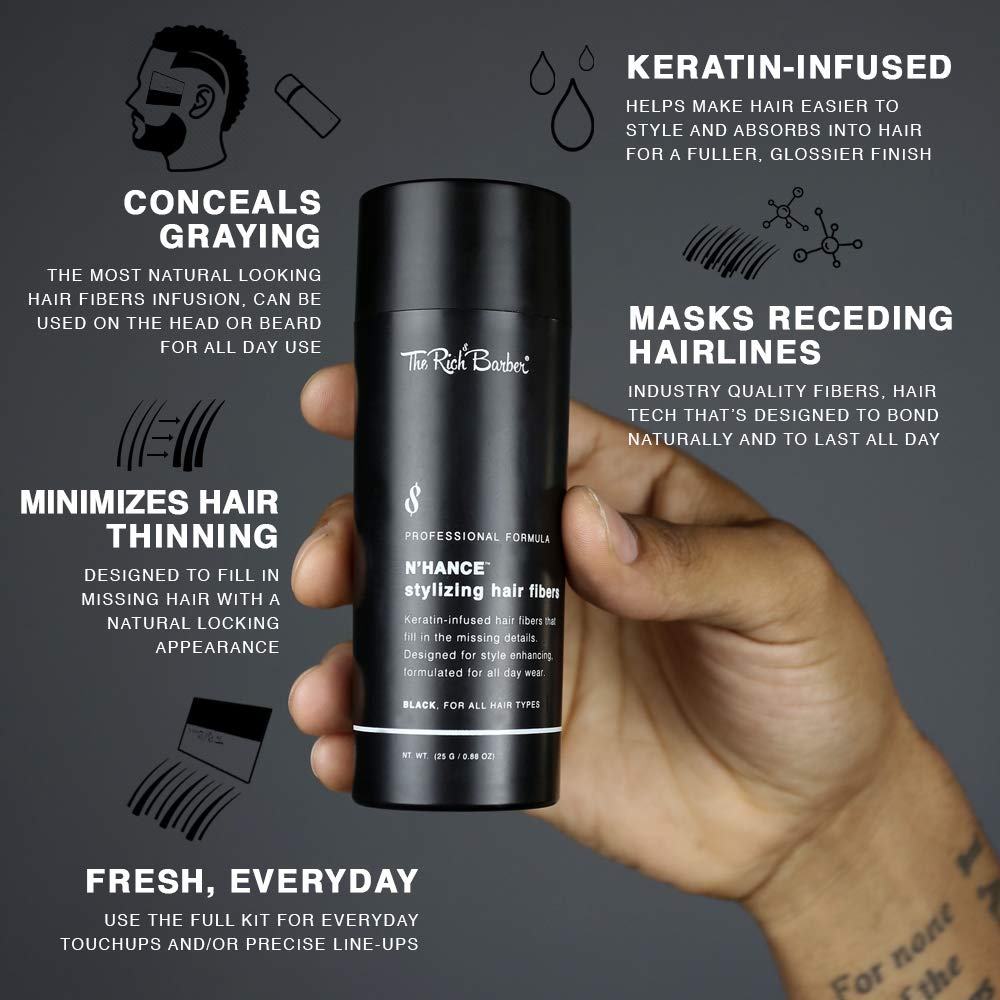 The Rich Barber N’Hance spray – application rapide pour cheveux et barbe.