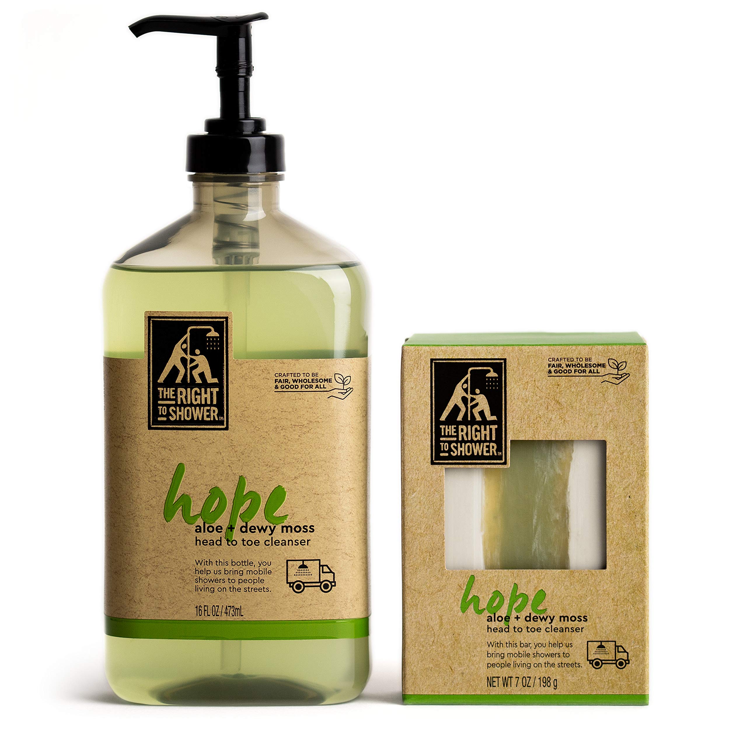 The Right to Shower Hope: arôme Aloe et mousse légère pour la peau