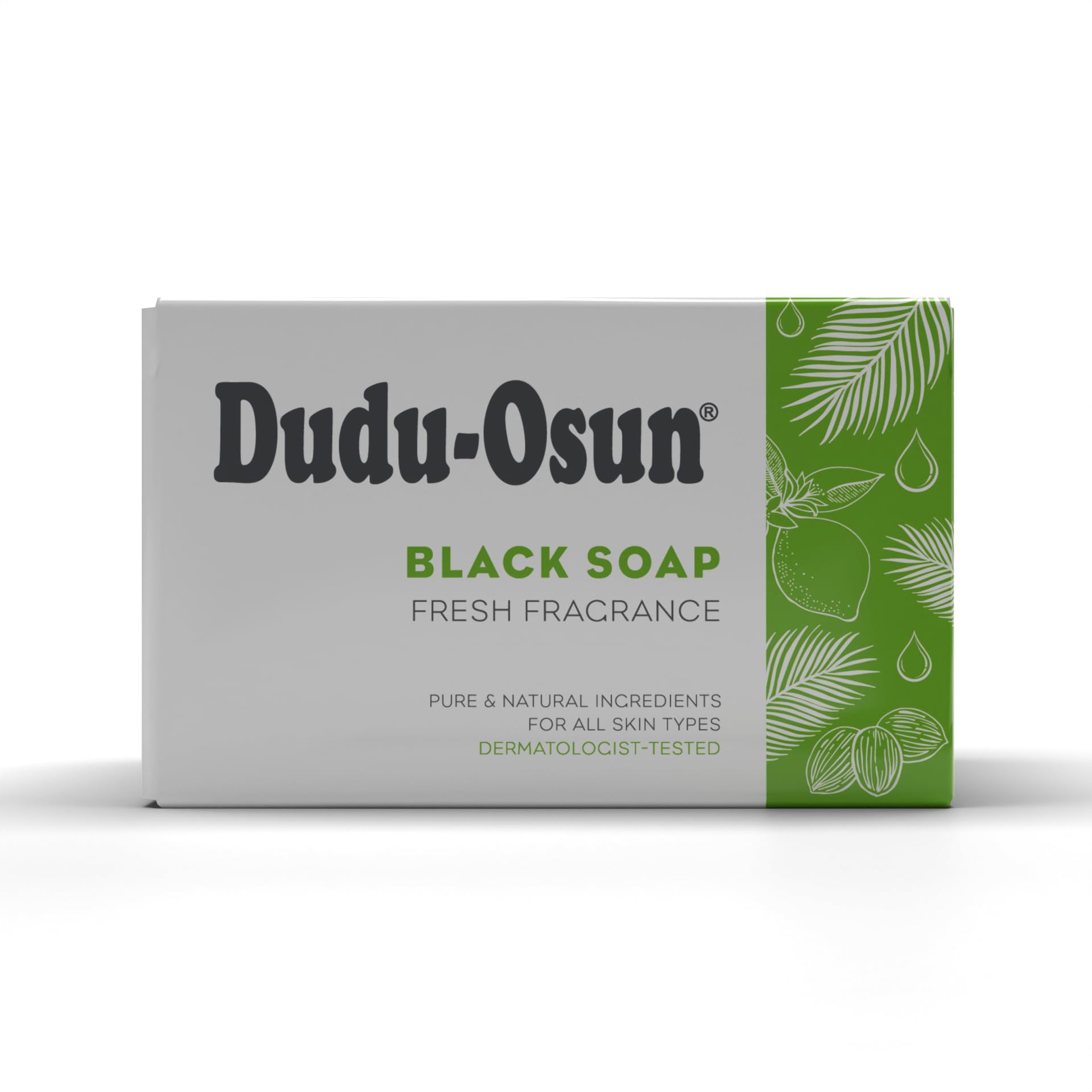 Savon noir Dudu Osun The Roots Naturelle, emballage en 6 paquets, usage quotidien doux.