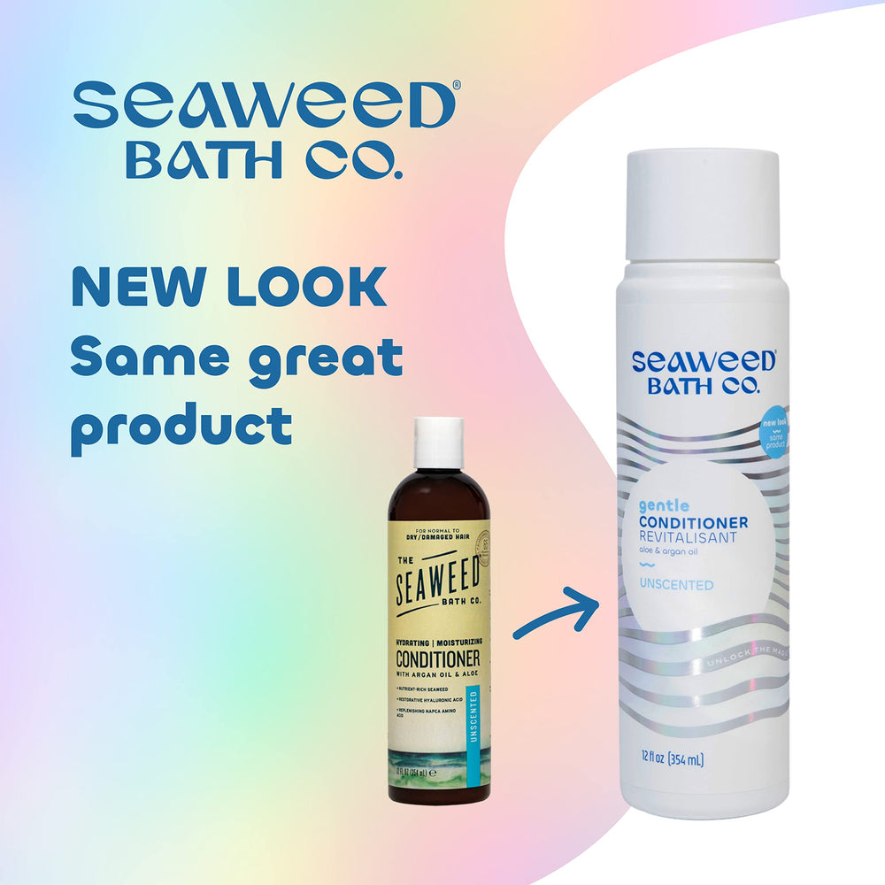 Seaweed Bath Co. conditionneur sans parfum, versement clair pour cheveux sensibles.