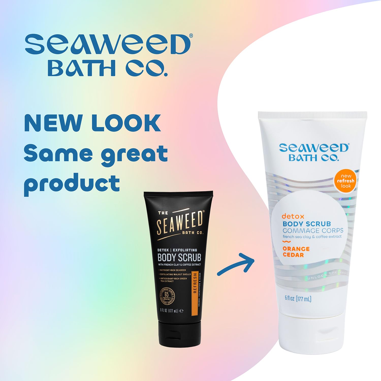 Texture des grains du gommage Seaweed Bath Co. Detox pour exfolier en douceur.