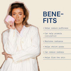 The Skinny Confidential Mint Ice Roller, zones yeux et sourcils pour réduire les signes de fatigue.