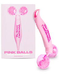 Rouleau visage The Skinny Confidential avec billes roses pour massage rafraîchissant du visage