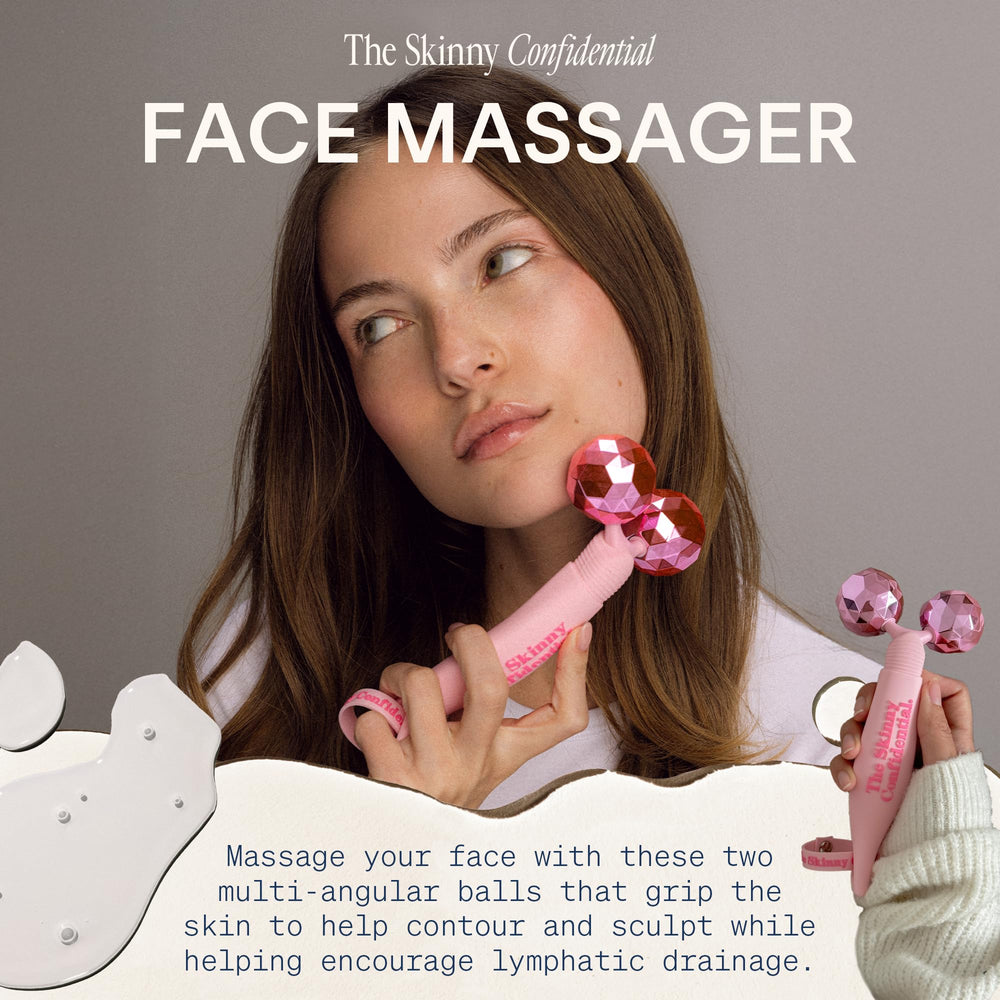 Rouleau visage The Skinny Confidential au design ergonomique