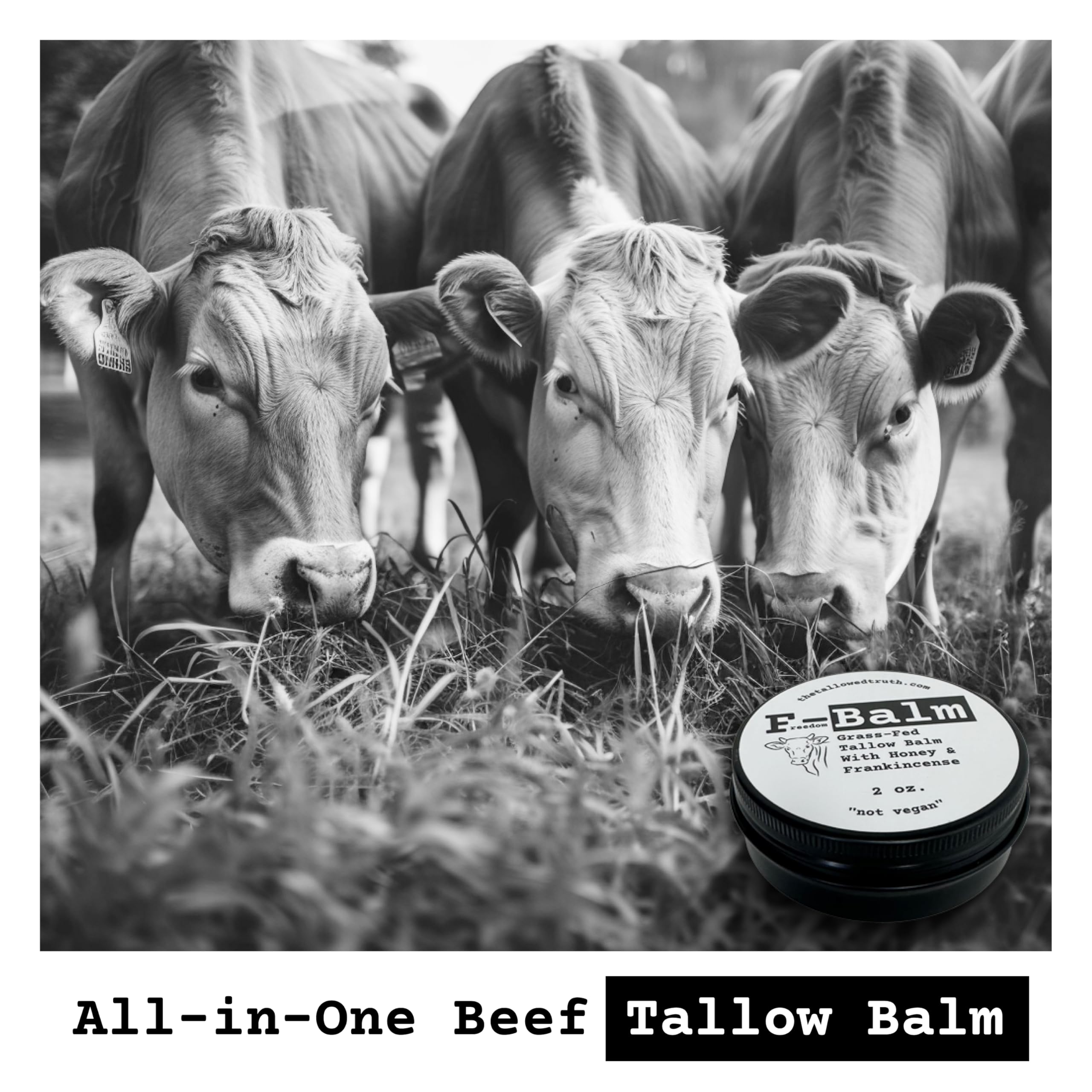 The Tallowed Truth F-Balm Original, texture dense, offre une hydratation durable sans fini gras.