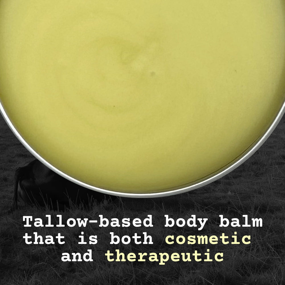 The Tallowed Truth F-Balm Original, utilisation visage et corps pour peau plus souple.