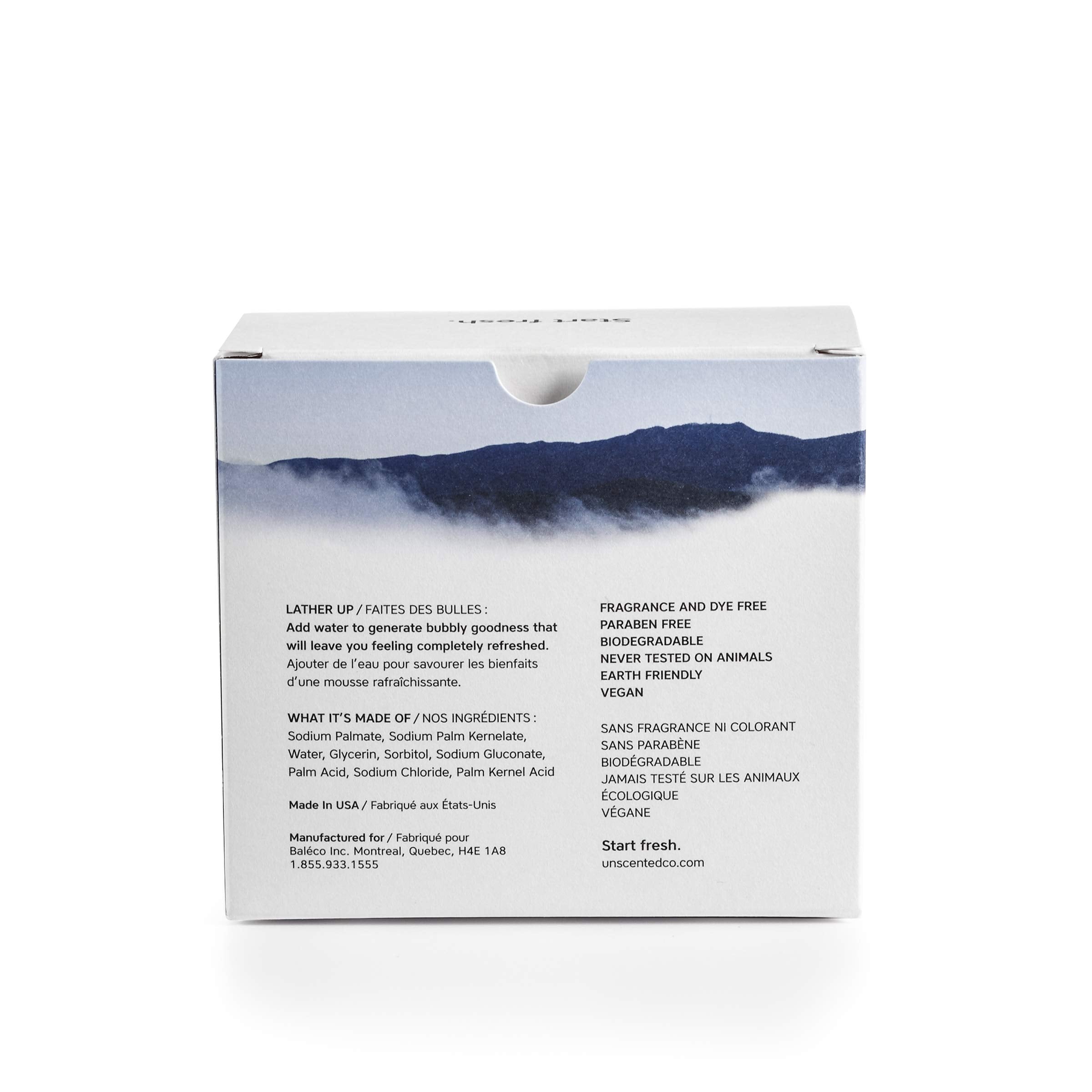 The Unscented Company – barre de savon naturelle, texture douce idéale pour la routine.