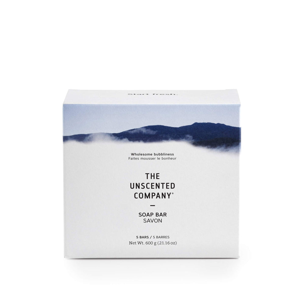 The Unscented Company – emballage du savon-barre 5-count, pratique et économique pour le quotidien.