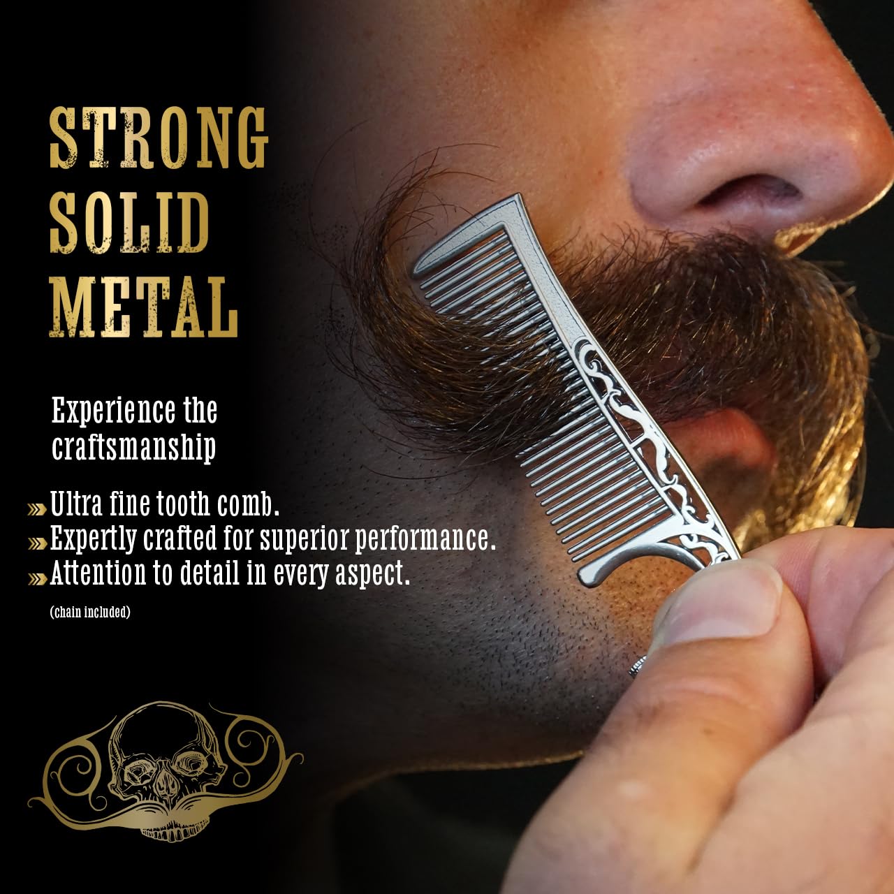 Chaîne-sautoir moustache THE VINTAGE GROOMING CO, accessoire durable et pratique.