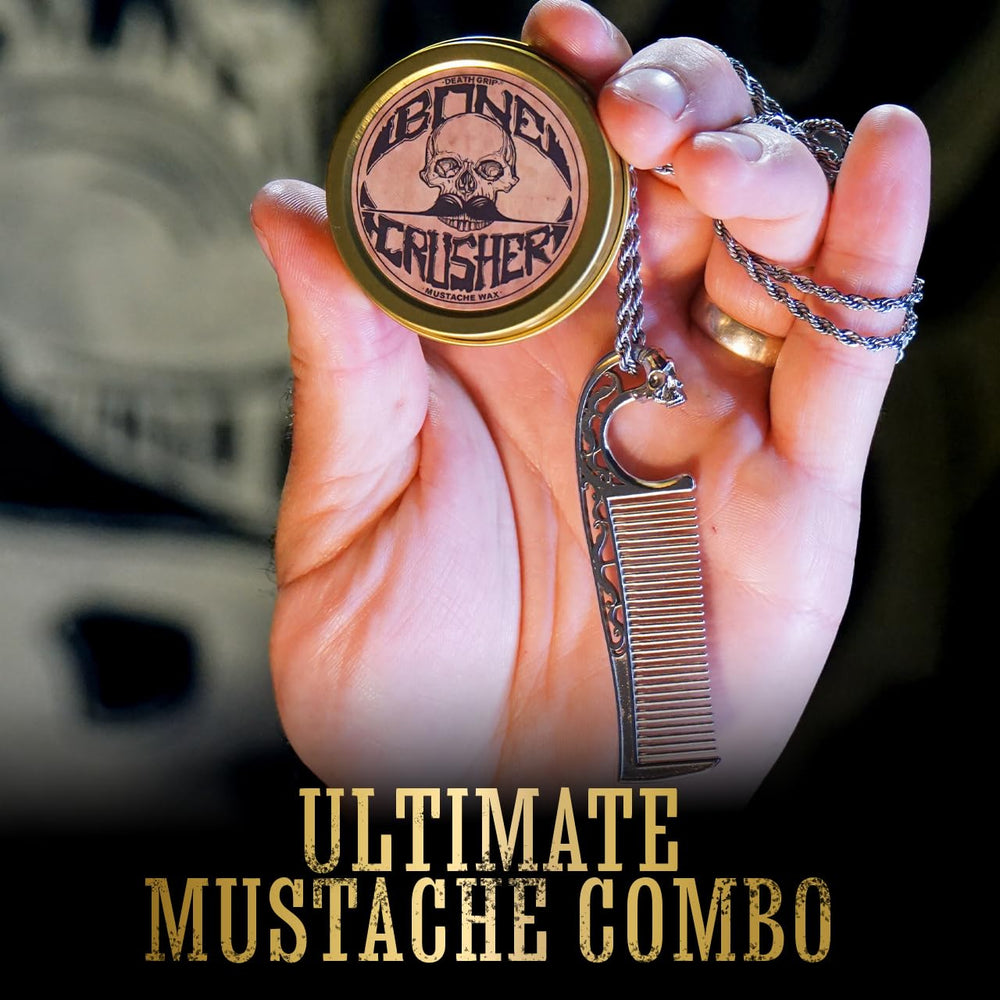 Peigne moustache métal THE VINTAGE GROOMING CO, coiffage précis en mobilité.