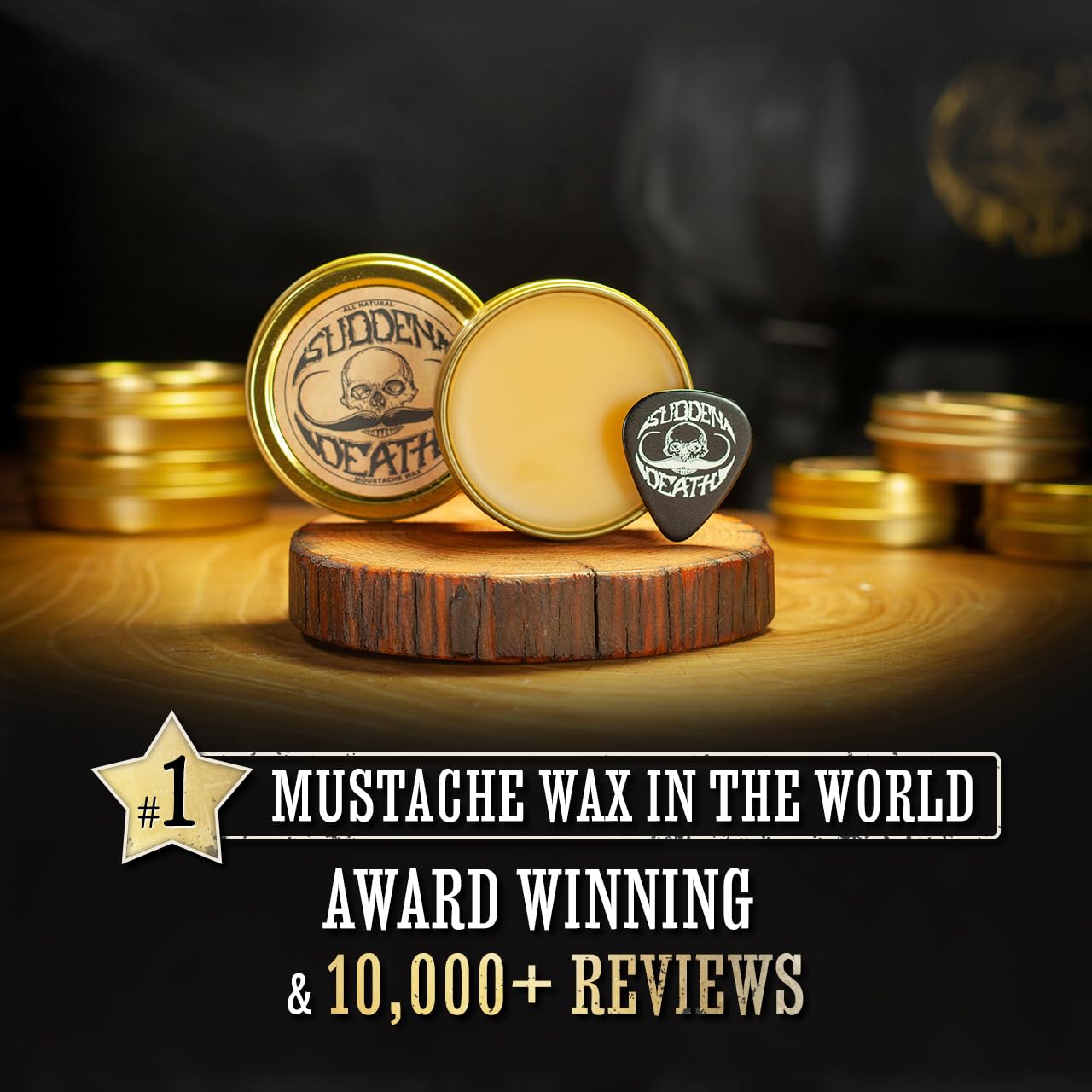 Styles de moustache variés compatibles avec Sudden Death.