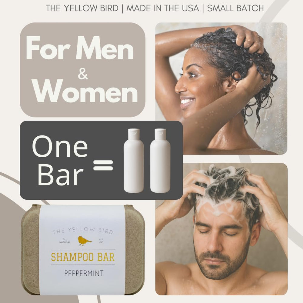 The Yellow Bird Peppermint Shampoo Bar – huiles d'argane et jojoba nourrissent les cheveux