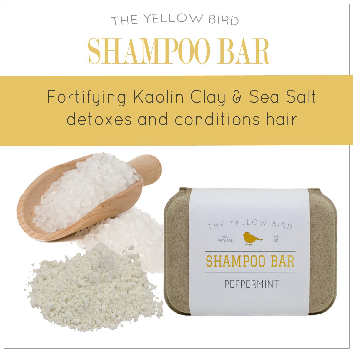 The Yellow Bird Peppermint Shampoo Bar – parfum menthe naturelle sans synthétiques