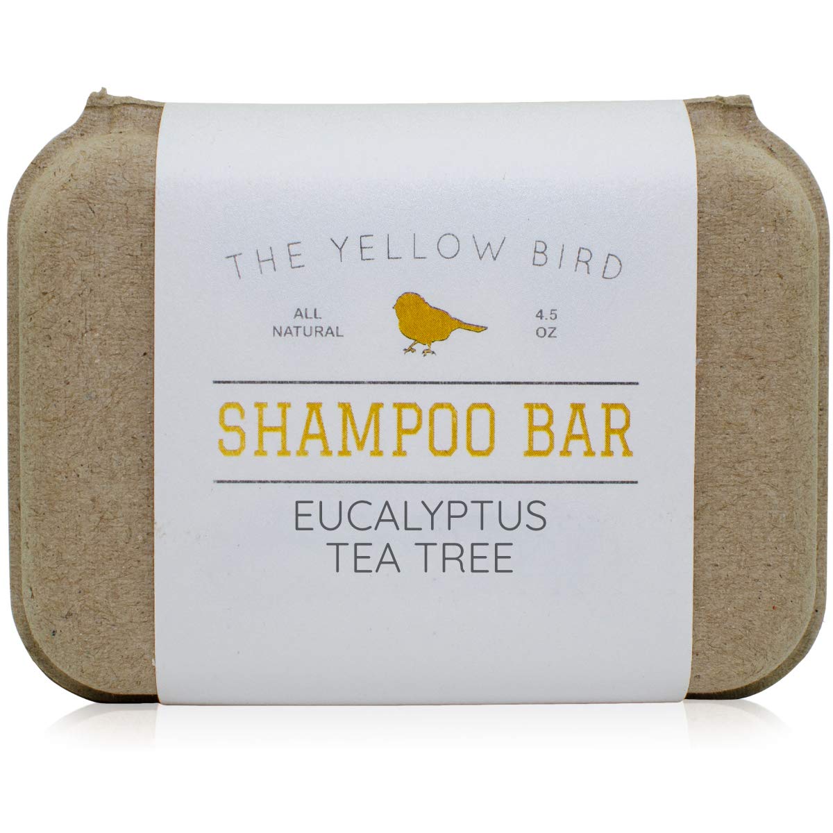 The Yellow Bird savon-cheveux-solide eucalyptus – rafraîchit le cuir chevelu en douceur.