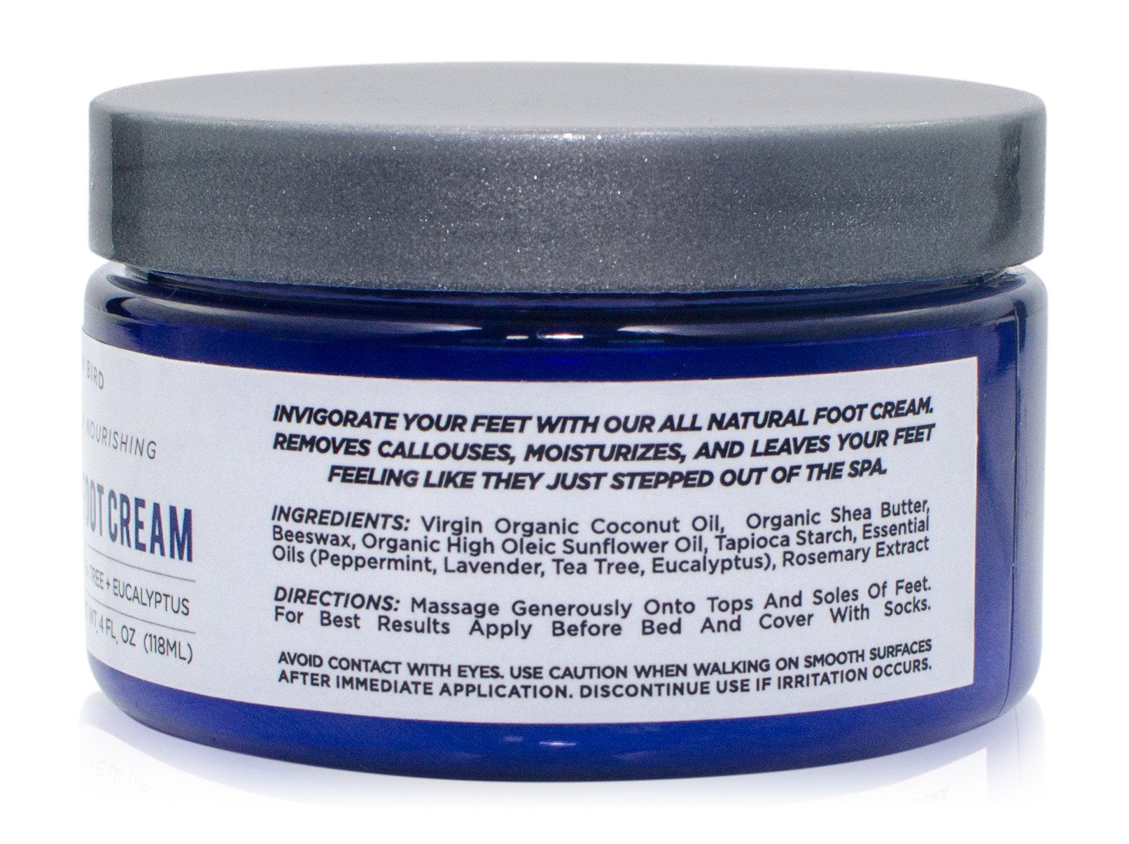 The Yellow Bird tea tree oil detail highlights natural cleansing properties.