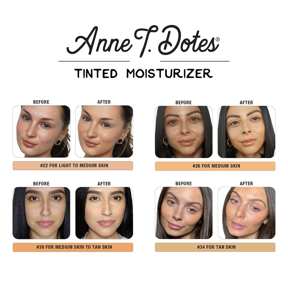 theBalm Anne T. Dotes Teint: avant/après visage démontrant l’unification