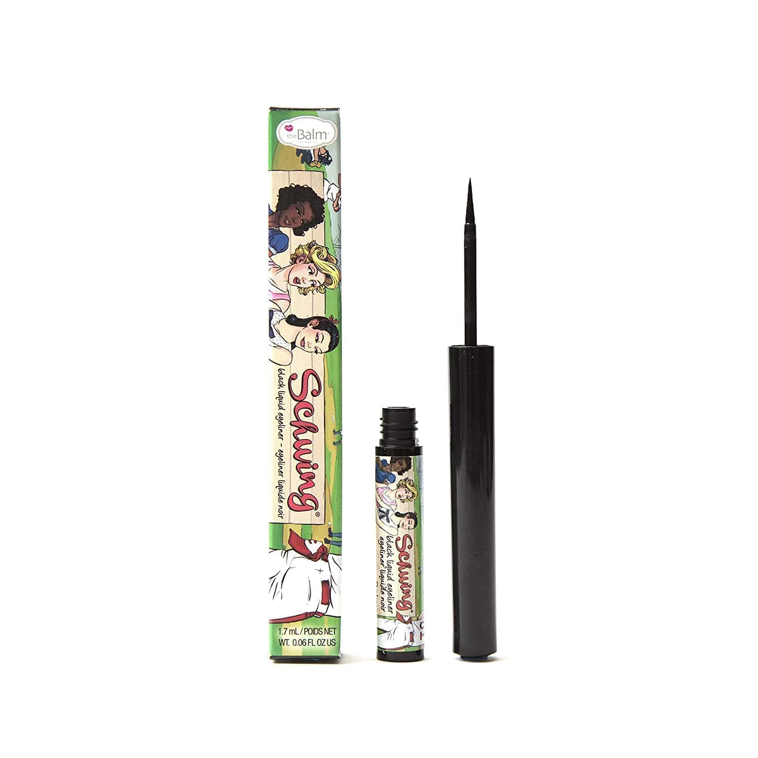 theBalm Schwing Eyeliner – Bouteille noir mat, précision fiable pour des traits nets.