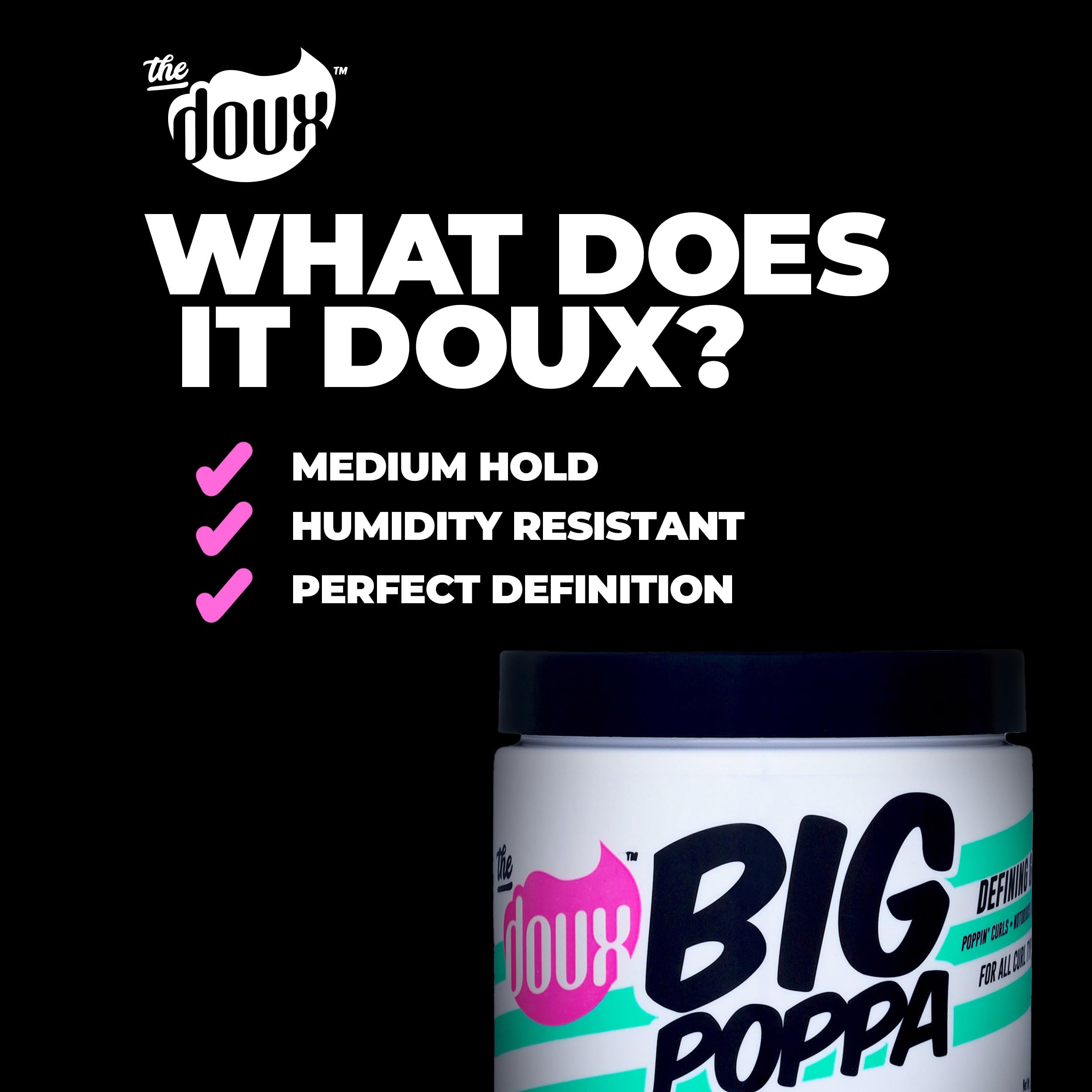 The Doux BIG POPPA – Hydratation douce pour cheveux secs et bouclés.