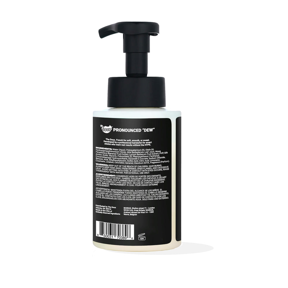The Doux Chief Rocka Mousse demonstrates curl definition and frizz control in action.
