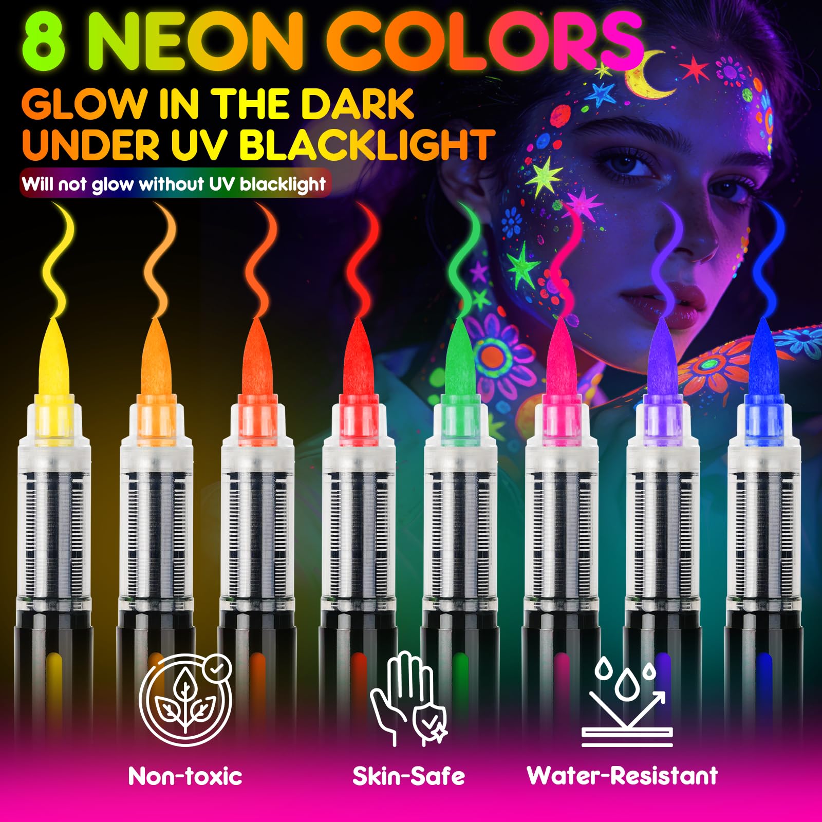 ThEast bleu néon, couleur vive, visibilité accrue sous lumière UV.