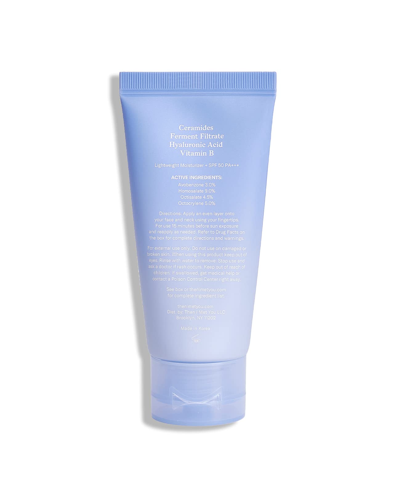 Formule végane et sans cruauté animale dans Then I Met You Essence Light Sunscreen.