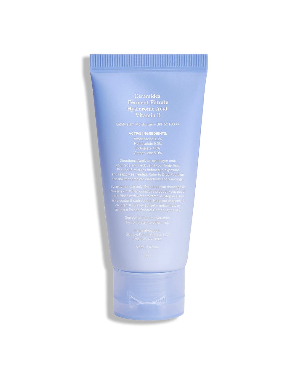 Formule végane et sans cruauté animale dans Then I Met You Essence Light Sunscreen.