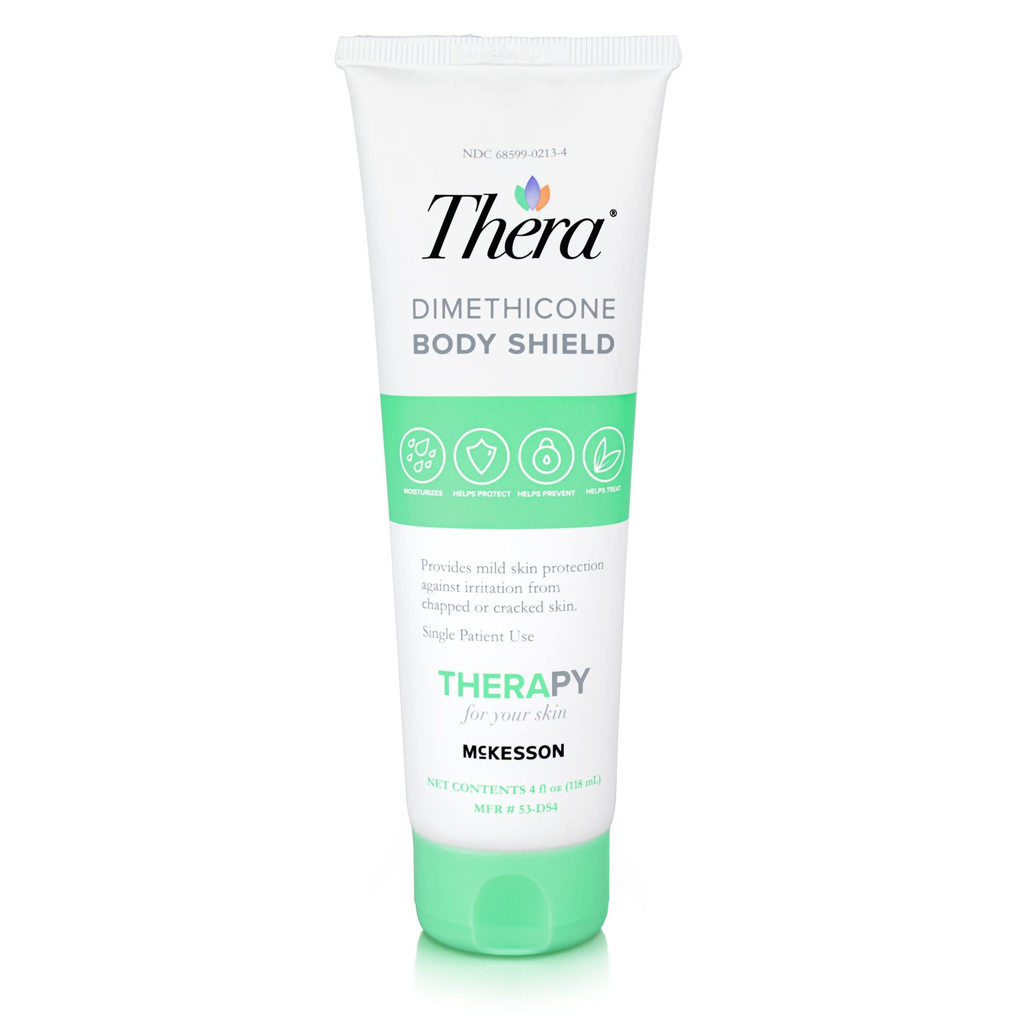 Thera bouclier cutané à base de diméthicone, bouteille 4 oz, offre protection hydratante.