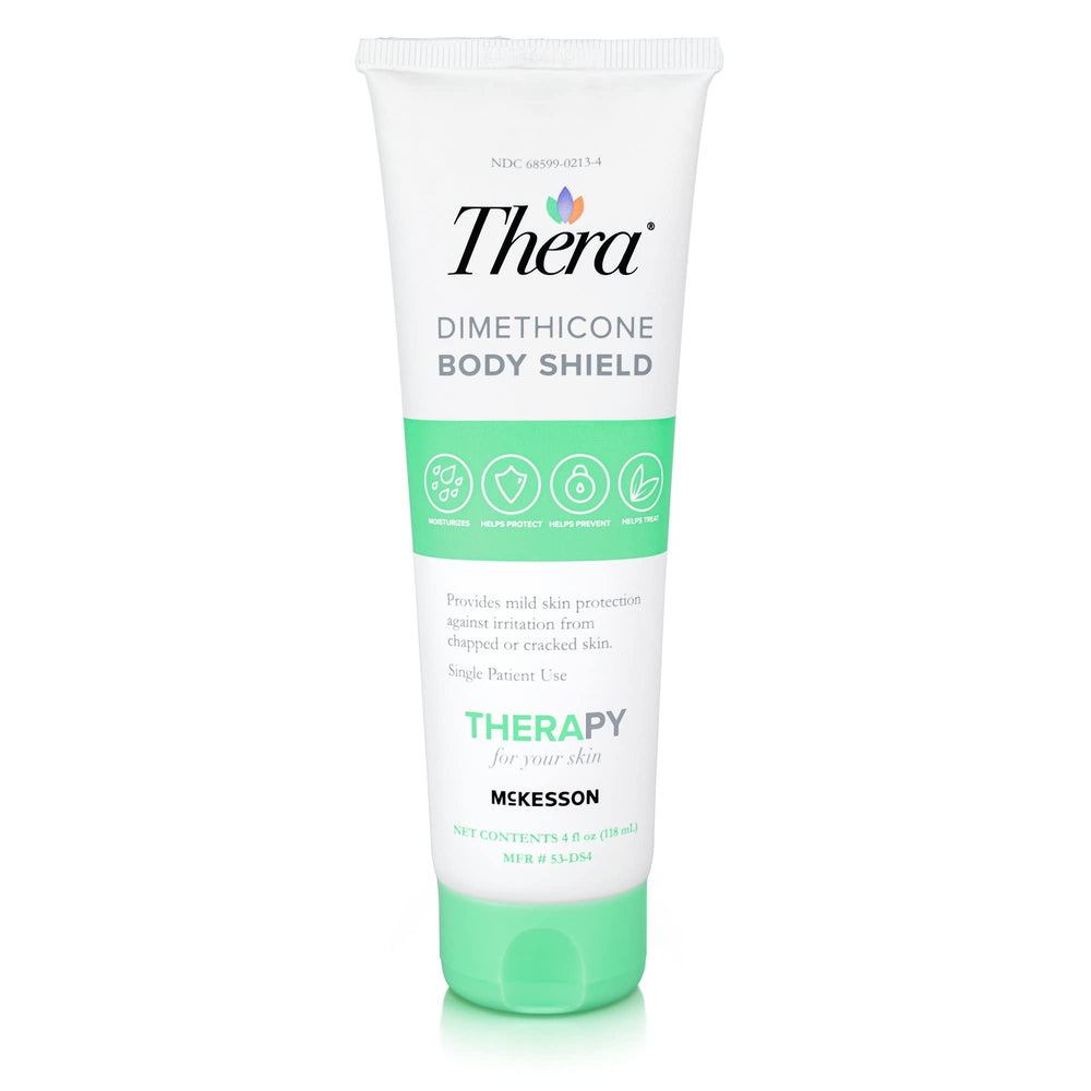 Thera bouclier cutané à base de diméthicone, bouteille 4 oz, offre protection hydratante.