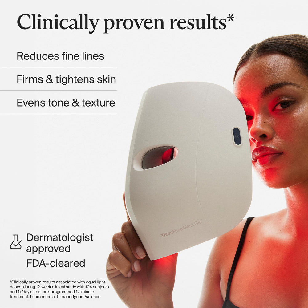 TheraFace Glo : LED bleu sur le visage pour cibler les zones sujettes à l'acné
