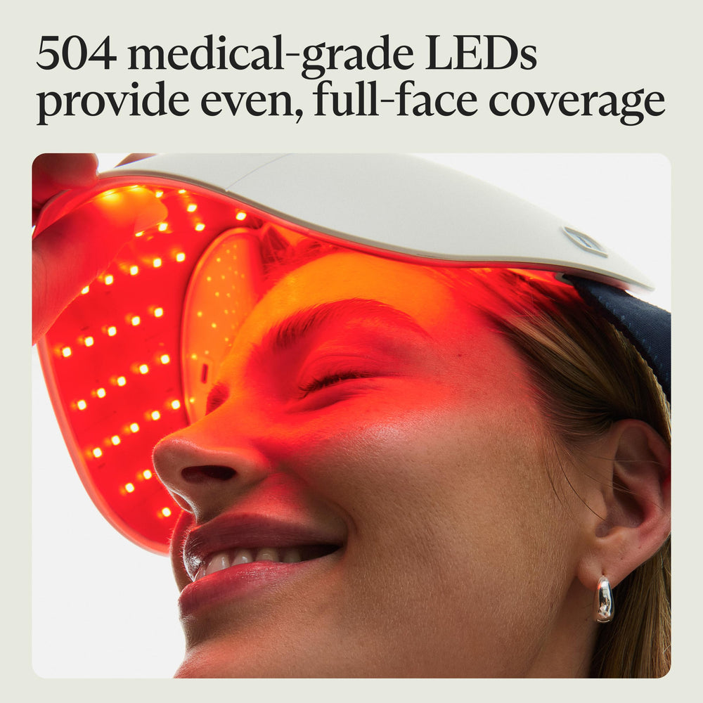 TheraFace Glo : couverture LED complète pour traitement facial homogène