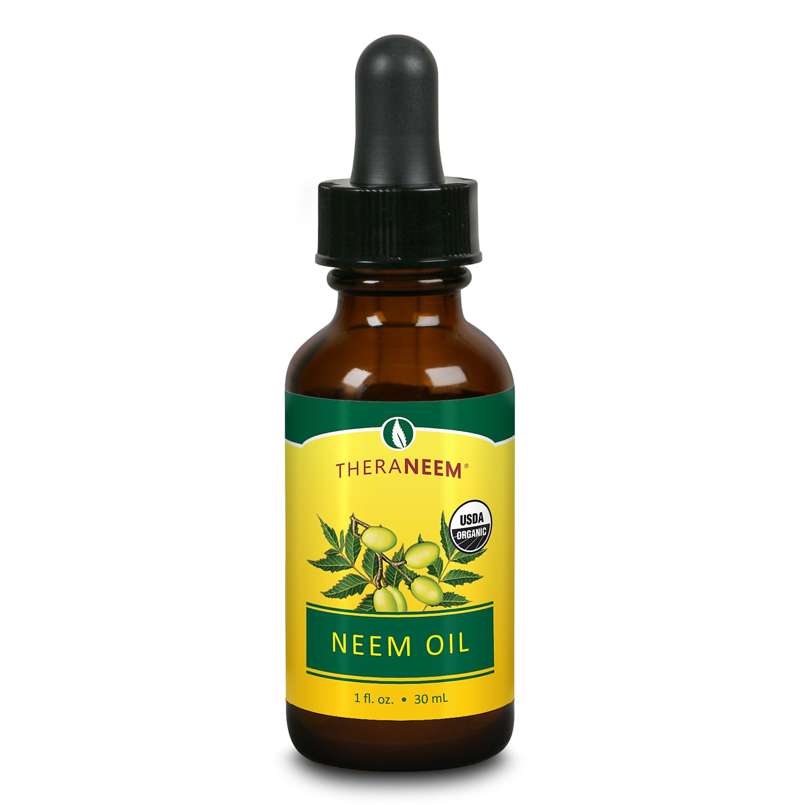 TheraNeem Huile de Neem, flacon; soin nourrissant pour peau et cheveux.