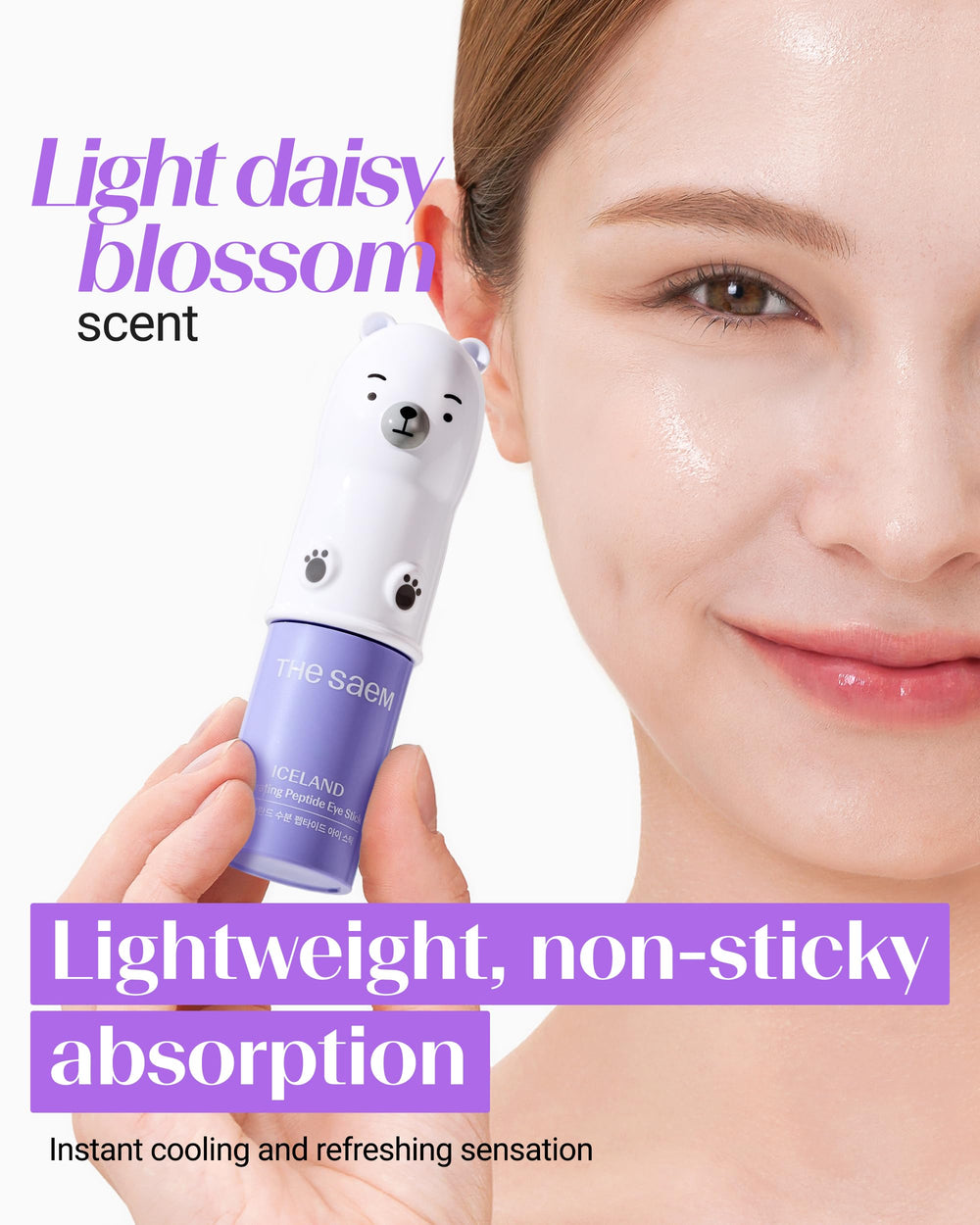THESAEM batonnet yeux: texture légère et frais lors de l’application quotidienne.
